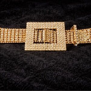 Gold Rhinestone Choker